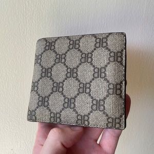 Balenciaga x Gucci Hacker Project bifold wallet in coated canvas and leather